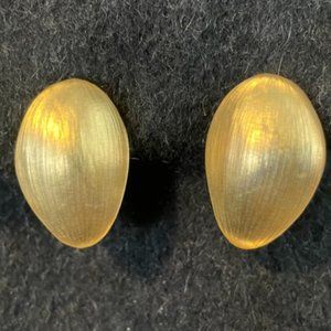 Vintage Alexis Bittar Lucite Gold Clip Earrings